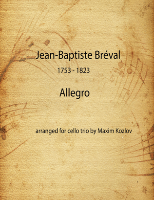 Book cover for J.B.Breval Allegro for Cello Trio