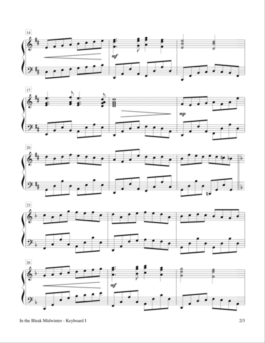 In the Bleak Midwinter (2 Pianos, 4 Hands) 2 Pianos, 4-Hands scores gallery preview page 2
