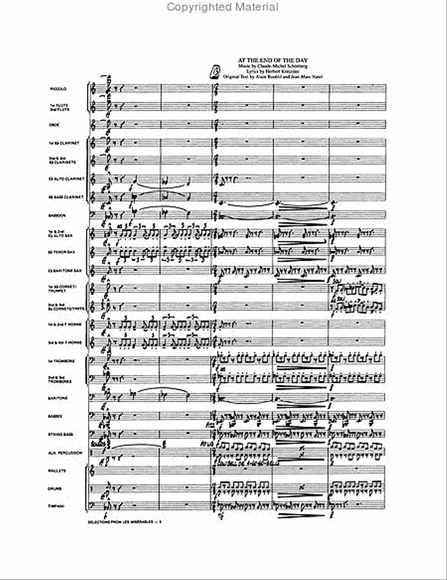 Selections from Les Misérables Concert Band scores gallery preview page 4