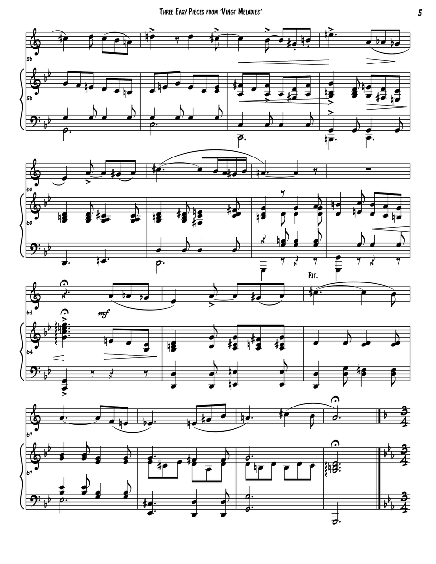 Three Easy Pieces from 'Vingt Melodies