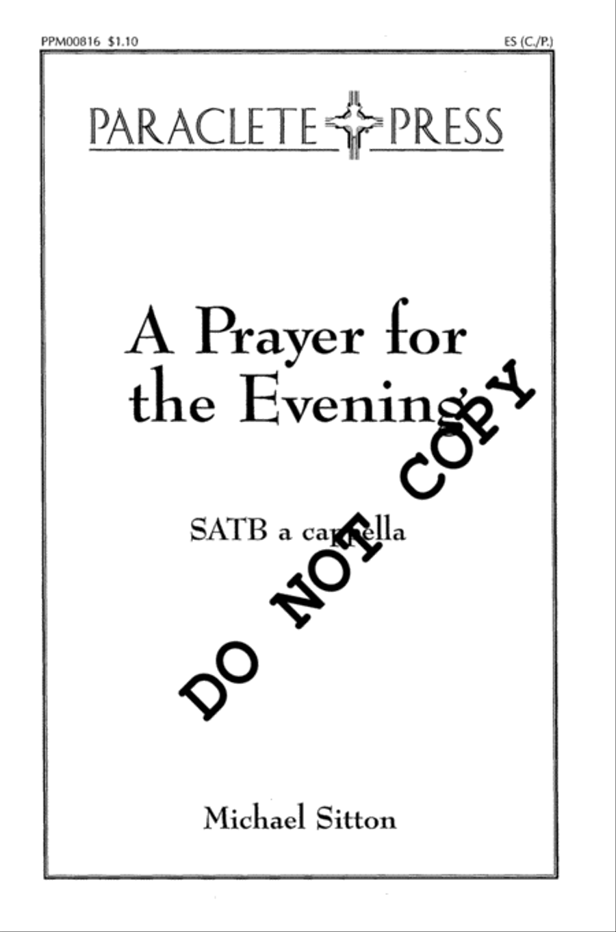 A Prayer for Evening 4-Part scores gallery preview page 3