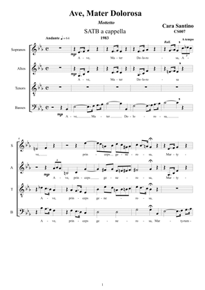 Ave, Mater Dolorosa - Motet for Choir SATB a cappella