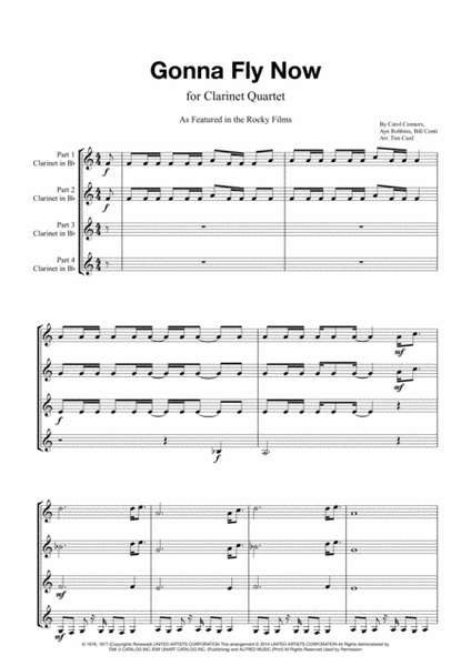 Gonna Fly Now by Carol Connors Clarinet - Digital Sheet Music