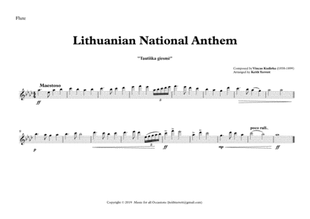 Lithuanian National Anthem for Symphony Orchestra (Keith Terrett Olympic Ahthem Series) image number null