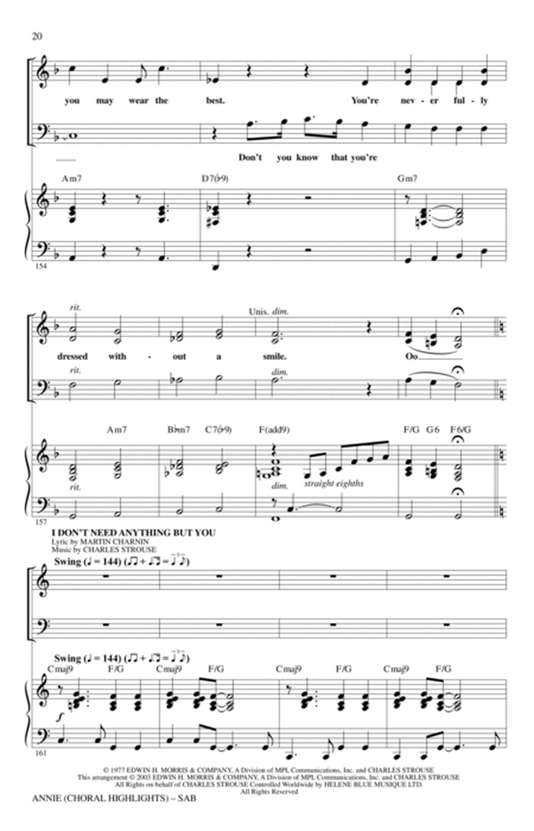 Annie (Choral Highlights) (arr. Roger Emerson)