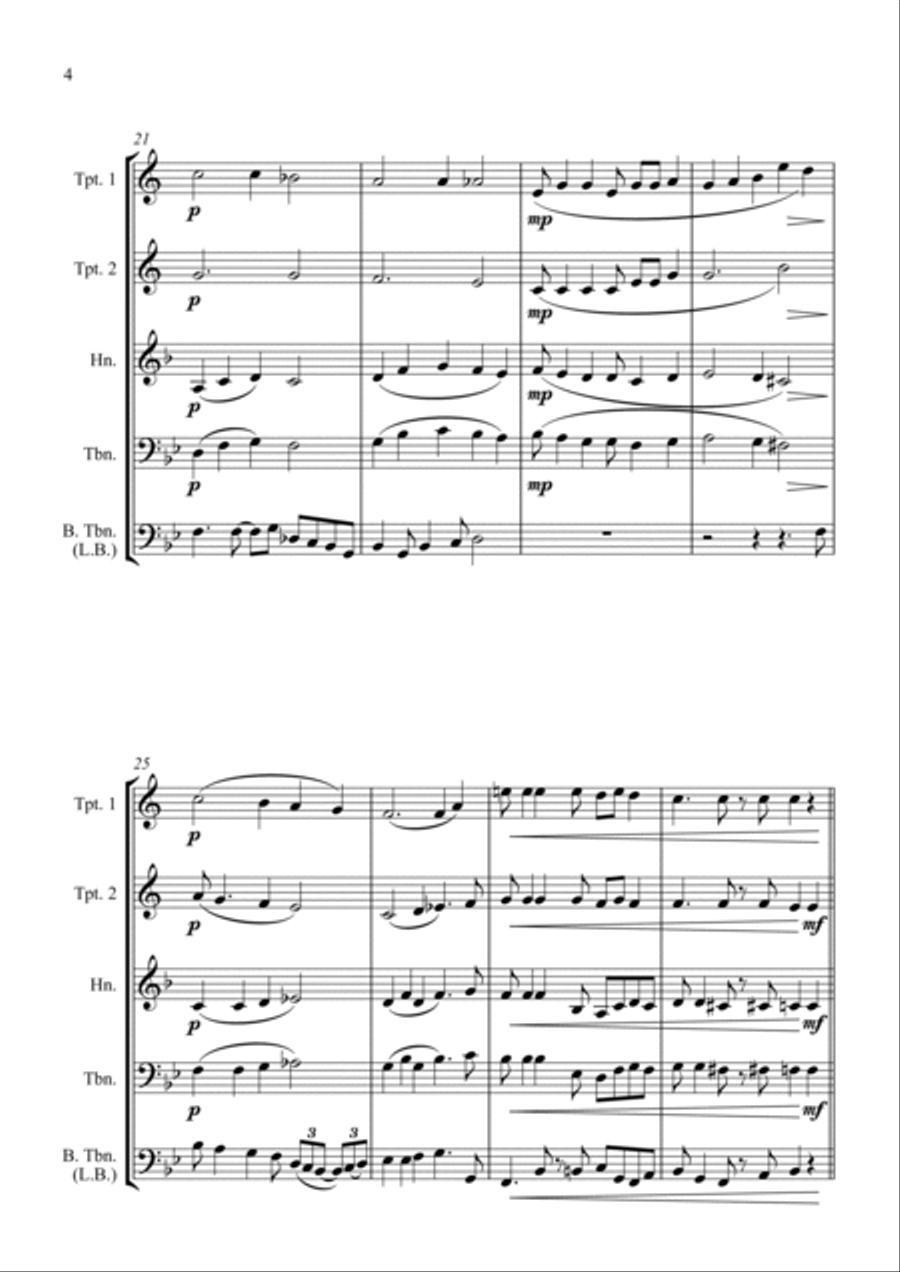 Swing Low Sweet Chariot - A Jazz Arrangement - for Brass Quartet Brass Quartet scores gallery preview page 4