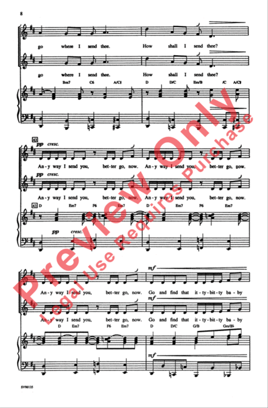 Children, Go Where I Send Thee 2-Part scores gallery preview page 7
