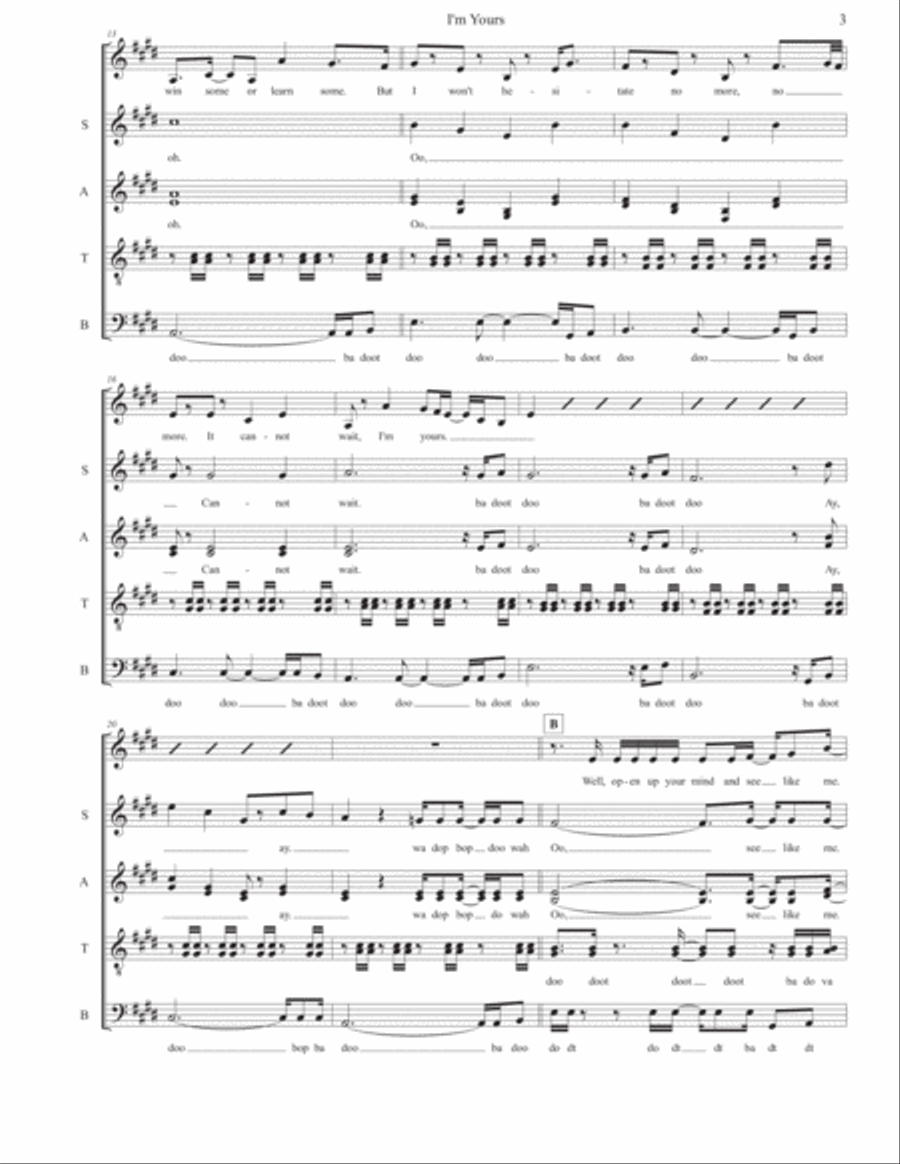I'm Yours 4-Part scores gallery preview page 3
