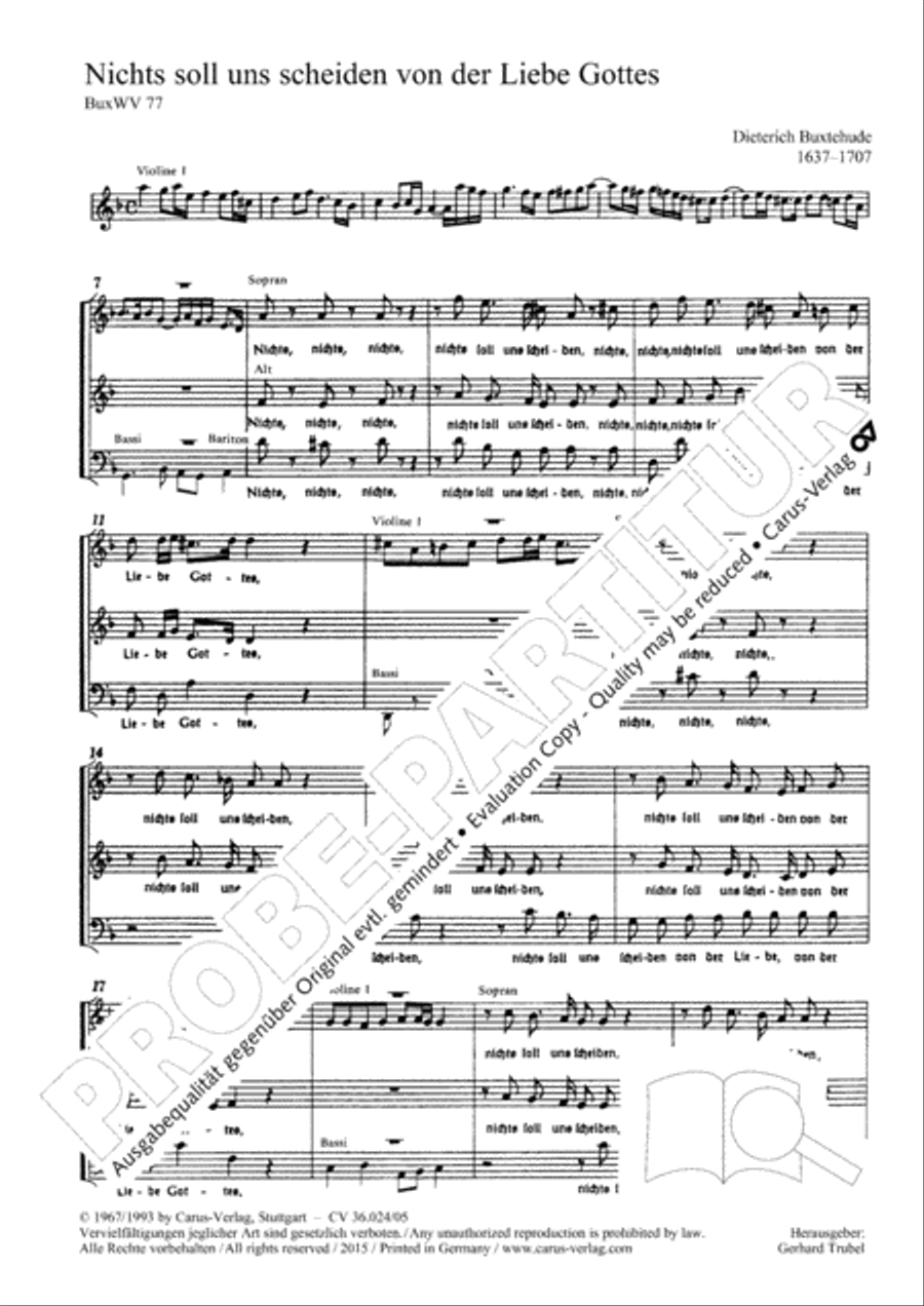 Nichts soll uns scheiden von der Liebe Gottes Choir scores gallery preview page 3
