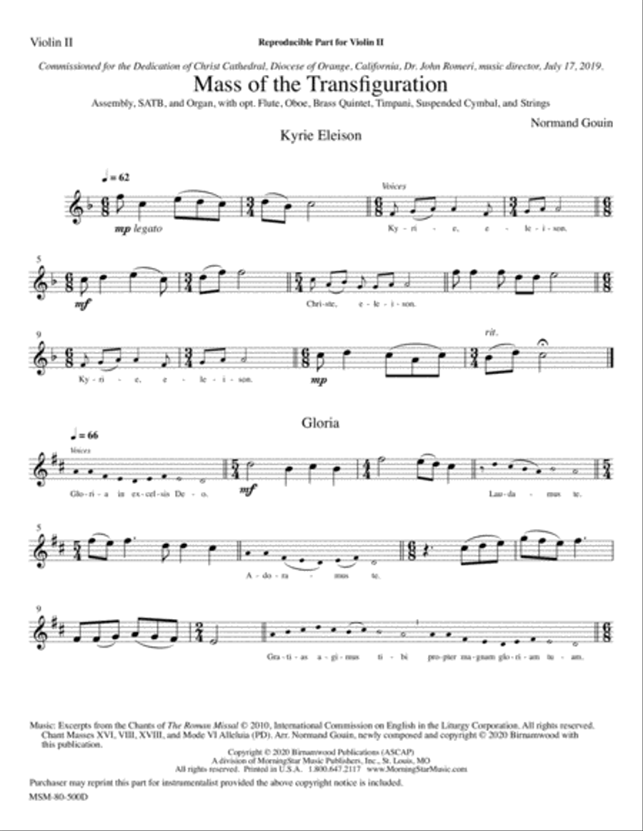 Mass of the Transfiguration (Downloadable String Parts) Choir scores gallery preview page 6