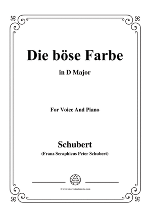 Schubert-Die böse Farbe,from 'Die Schöne Müllerin',Op.25 No.17,in D Major,for Voice&Piano