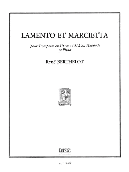 Lamento Et Marcietta (oboe & Piano)