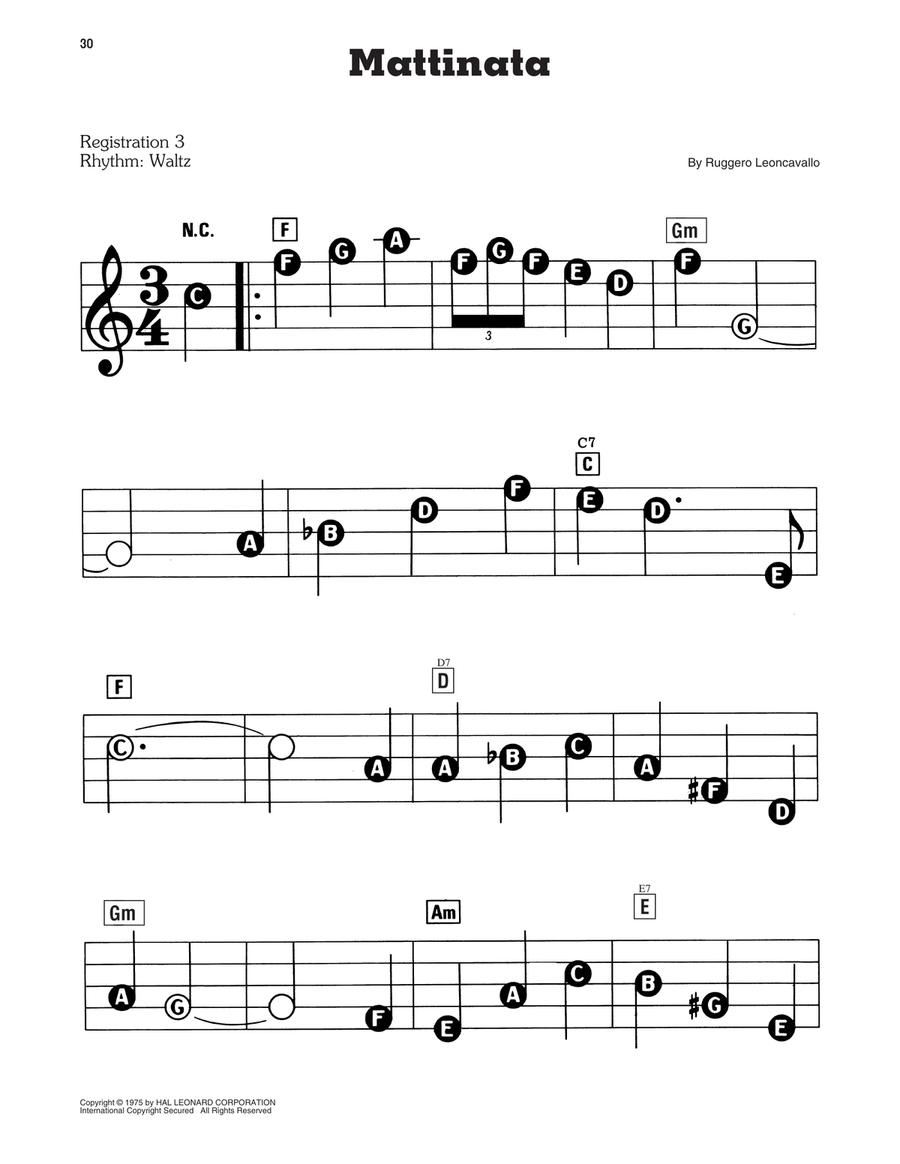 Mattinata Electronic Keyboard scores gallery preview page 1
