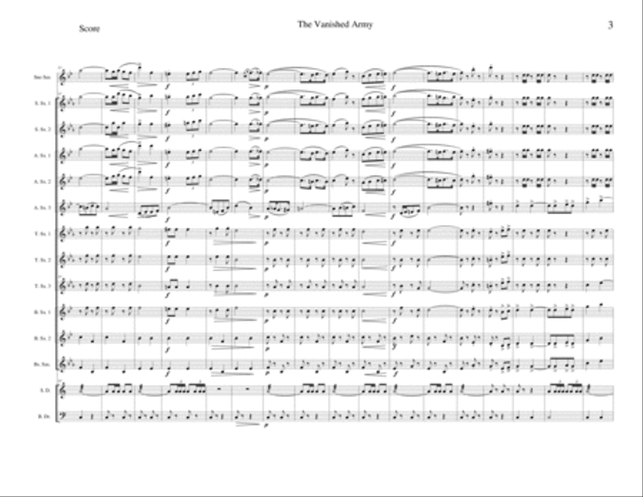 The Vanished Army Woodwind Ensemble scores gallery preview page 3