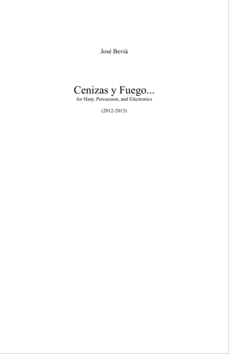 Cenizas y Fuego Cenizas y Fuego Small Ensemble scores gallery preview page 1