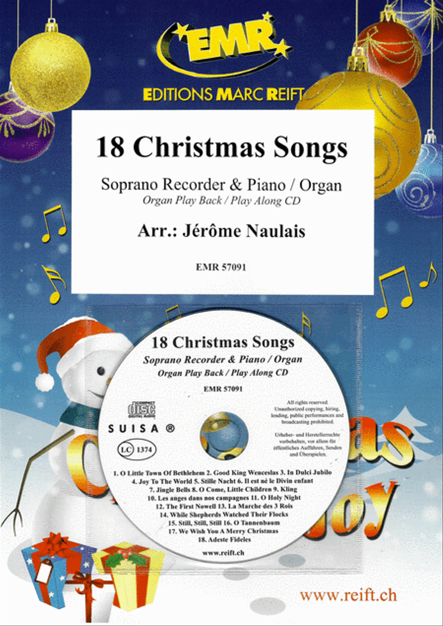 18 Christmas Songs Soprano Recorder scores gallery preview page 1