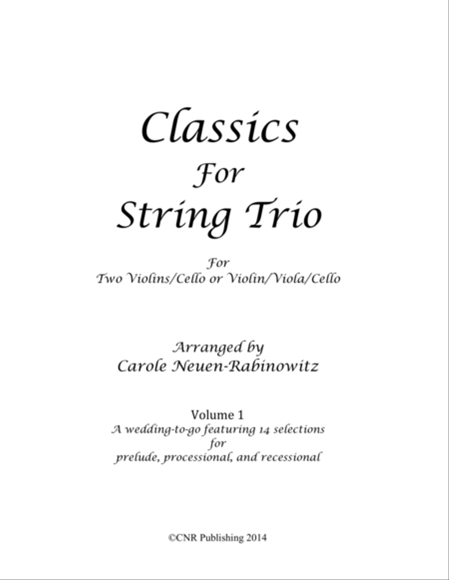 Classics for String Trio Vol 1 String Trio scores gallery preview page 1