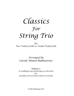 Book cover for Classics for String Trio Vol 1