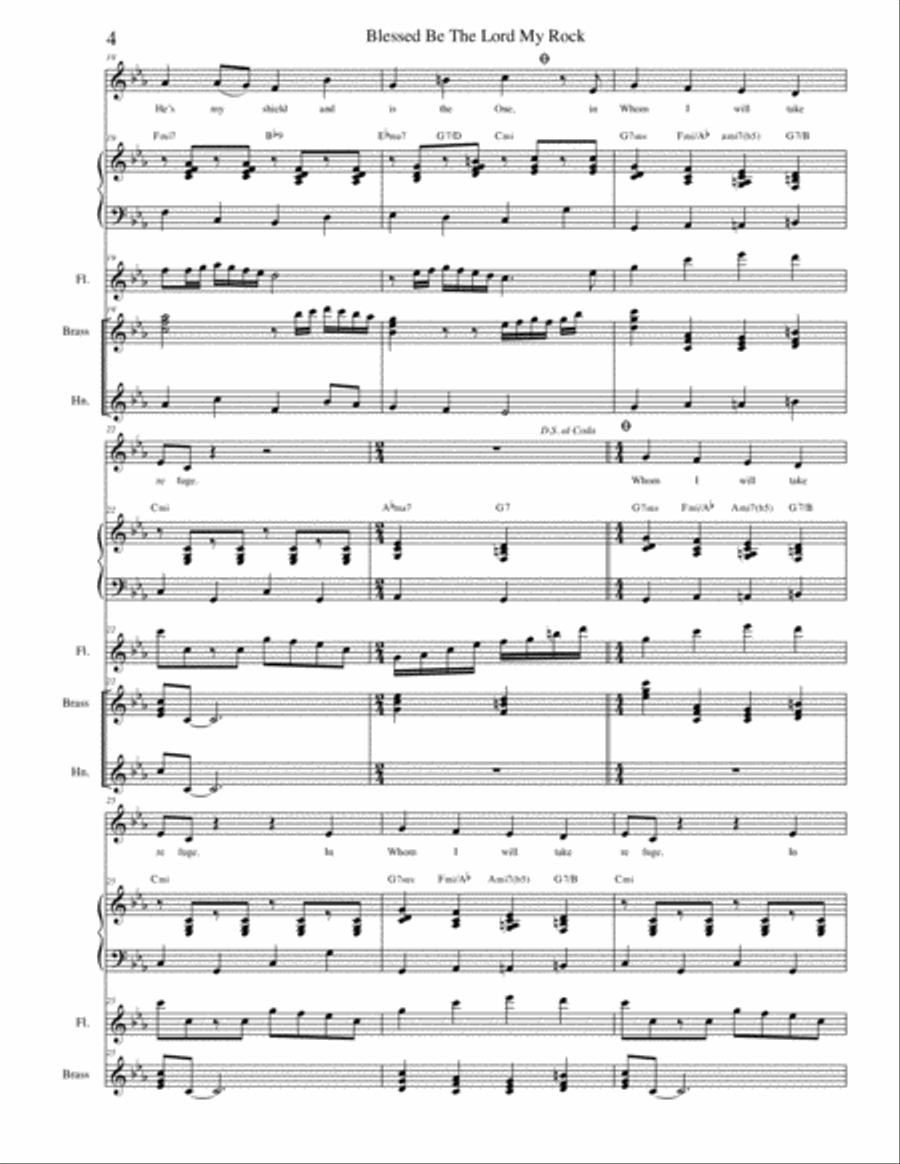 Blessed Be the Lord My Rock Piano, Vocal, Guitar scores gallery preview page 4