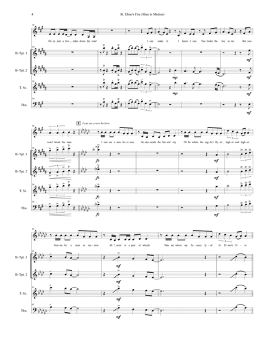 St. Elmo's Fire (man In Motion) Small Ensemble scores gallery preview page 4