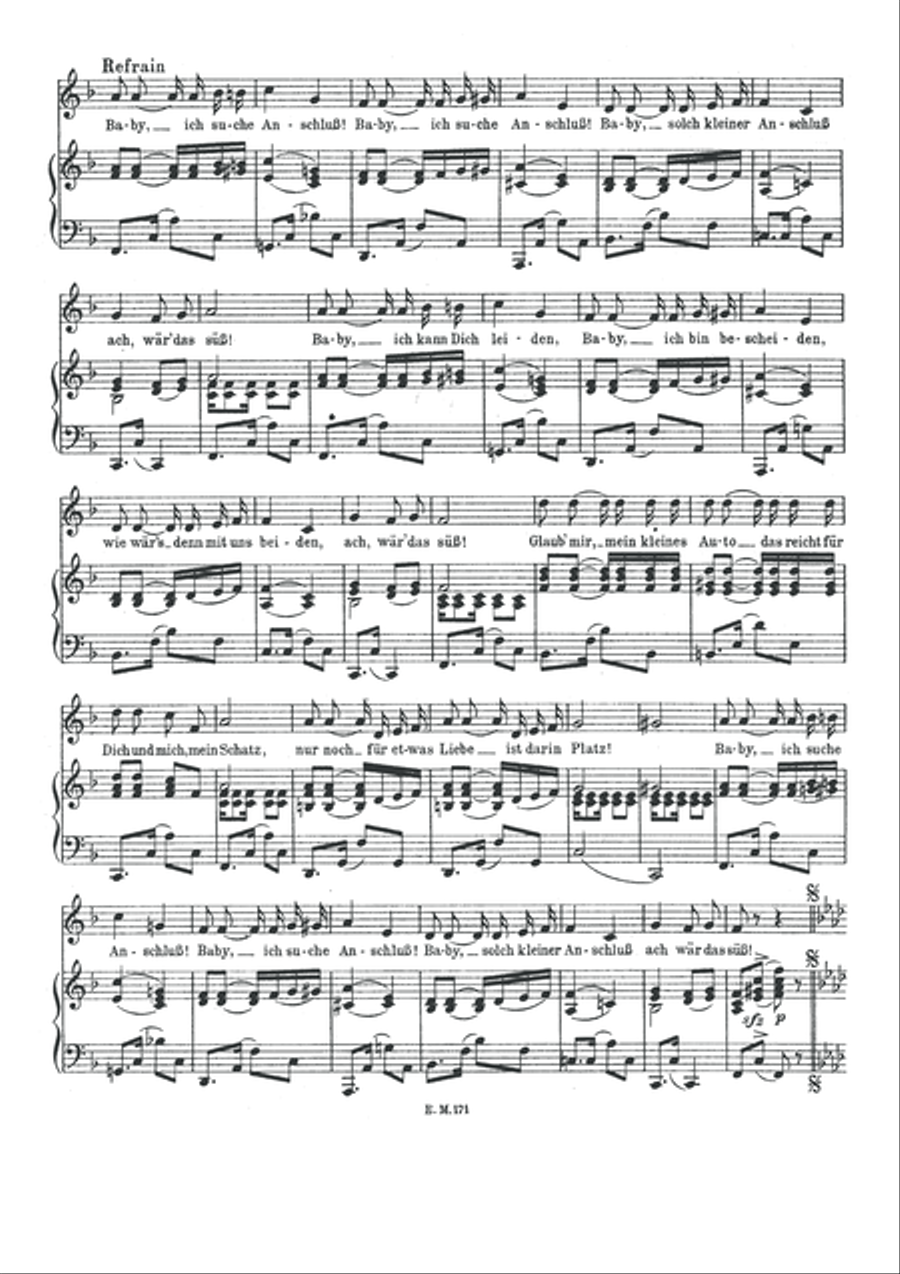 Baby, ich suche Anschluss Piano, Vocal scores gallery preview page 4