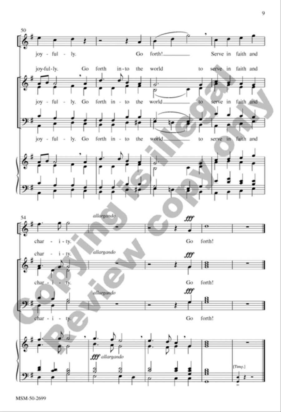 Serve in Faith and Charity (Choral Score) 4-Part scores gallery preview page 9