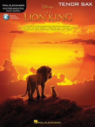 Book cover for The Lion King for Tenor Sax