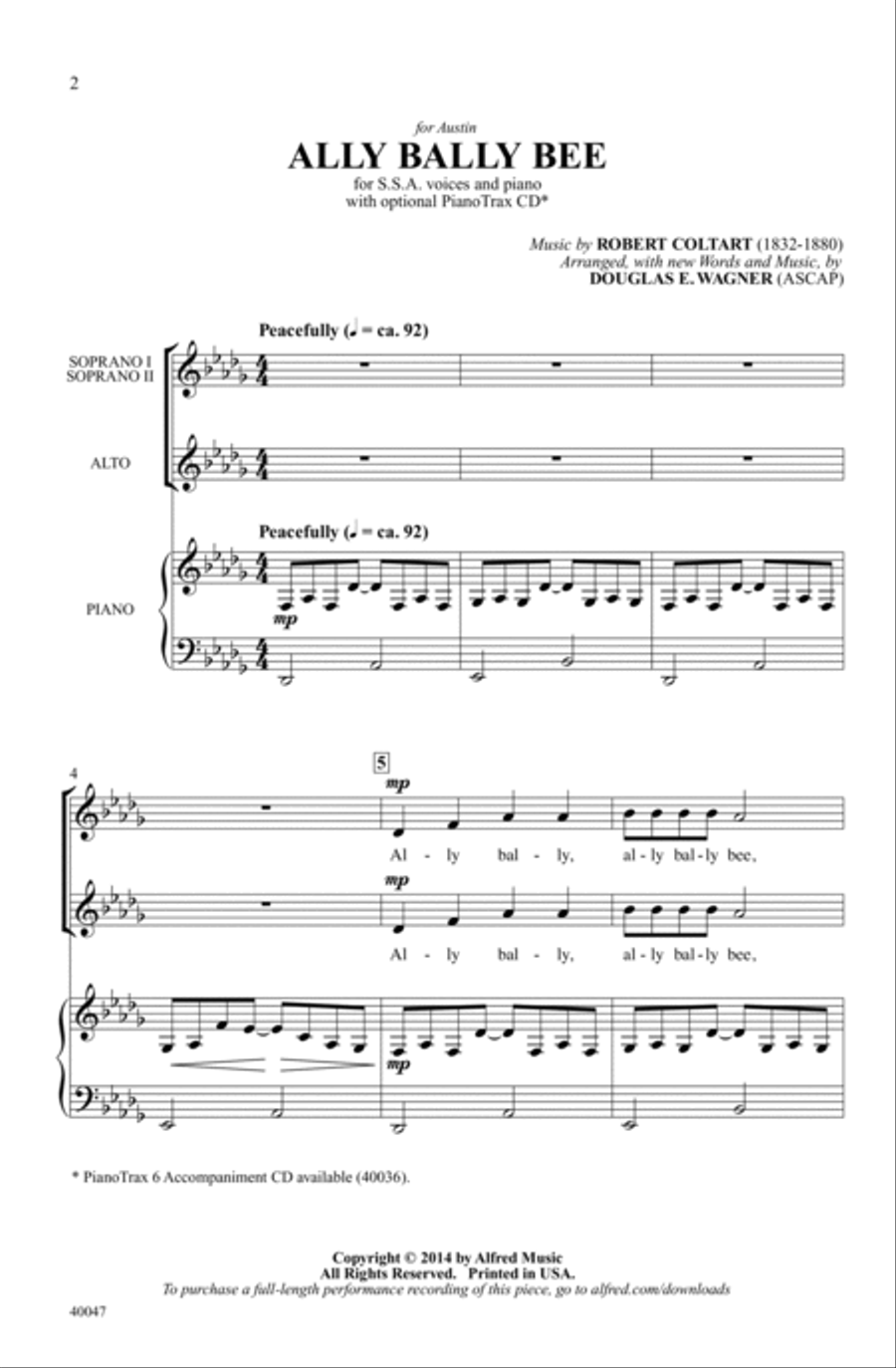 Ally Bally Bee Ally Bally Bee Choir scores gallery preview page 1