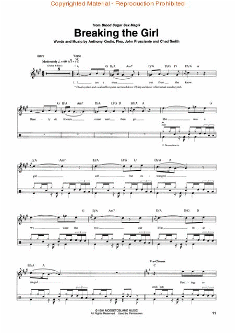 Best of Red Hot Chili Peppers for Drums Voice scores gallery preview page 3