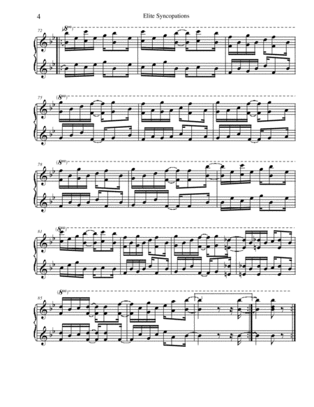 Joplin's Elite Syncopations Rag Piano Duet (1 Piano 4 Hands)
