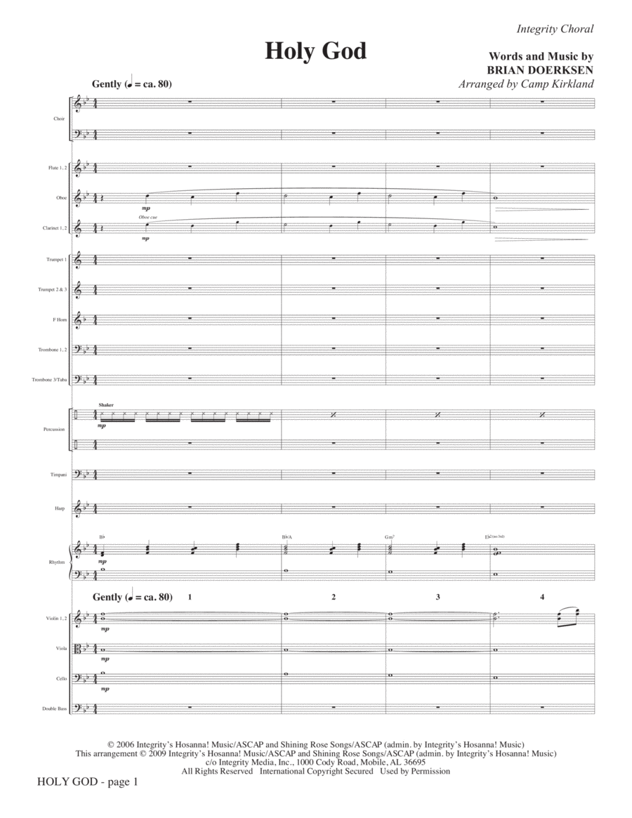 Holy God - Full Score Choir scores gallery preview page 1