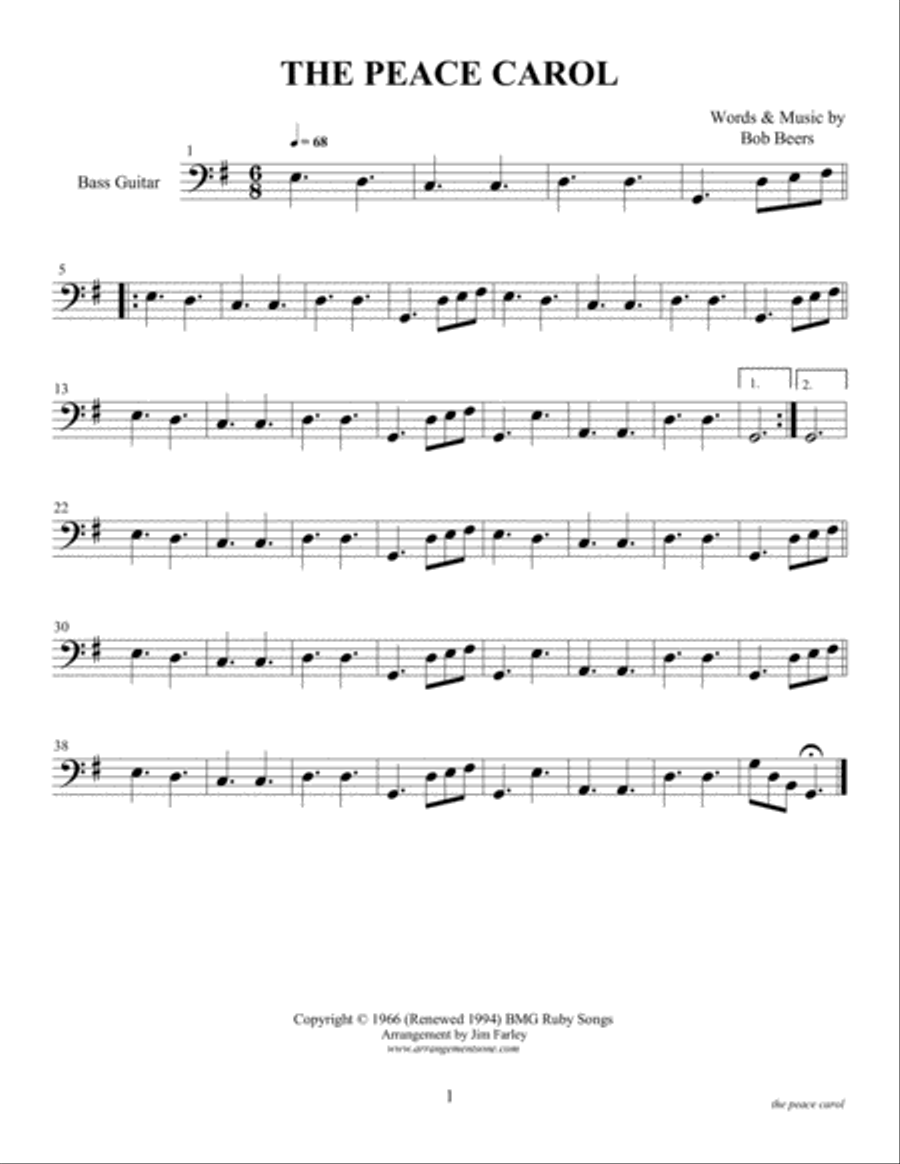 The Peace Carol 3-Part scores gallery preview page 1