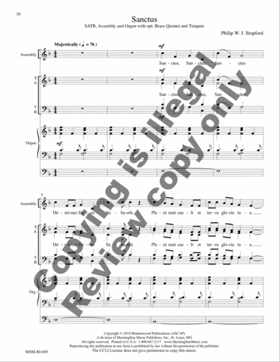Mass of St. Luke the Evangelist 4-Part scores gallery preview page 15