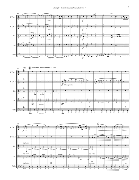 Ancient Airs and Dances Suite No. 1 for Brass Quintet image number null