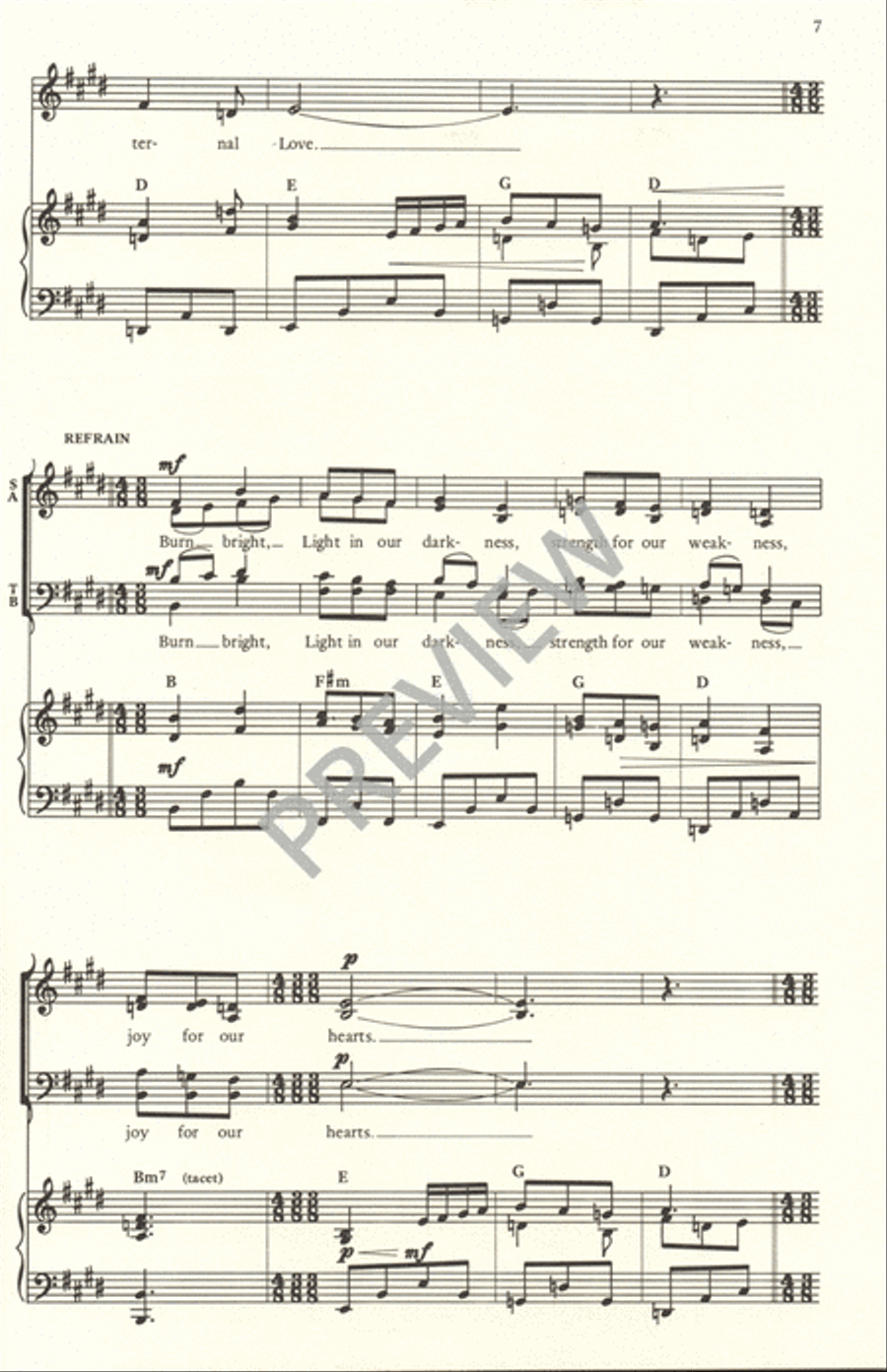 Burn Bright 4-Part scores gallery preview page 8