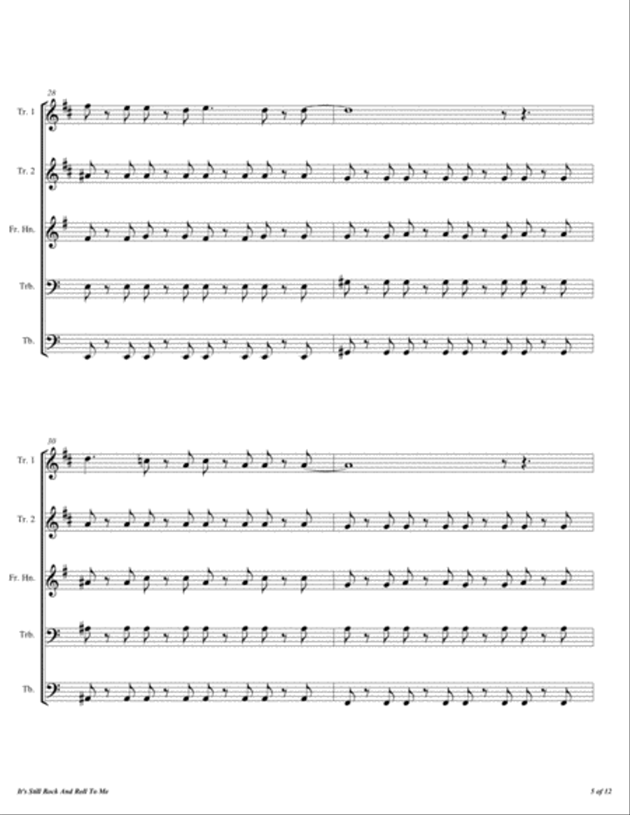 It's Still Rock And Roll To Me Brass Ensemble scores gallery preview page 6