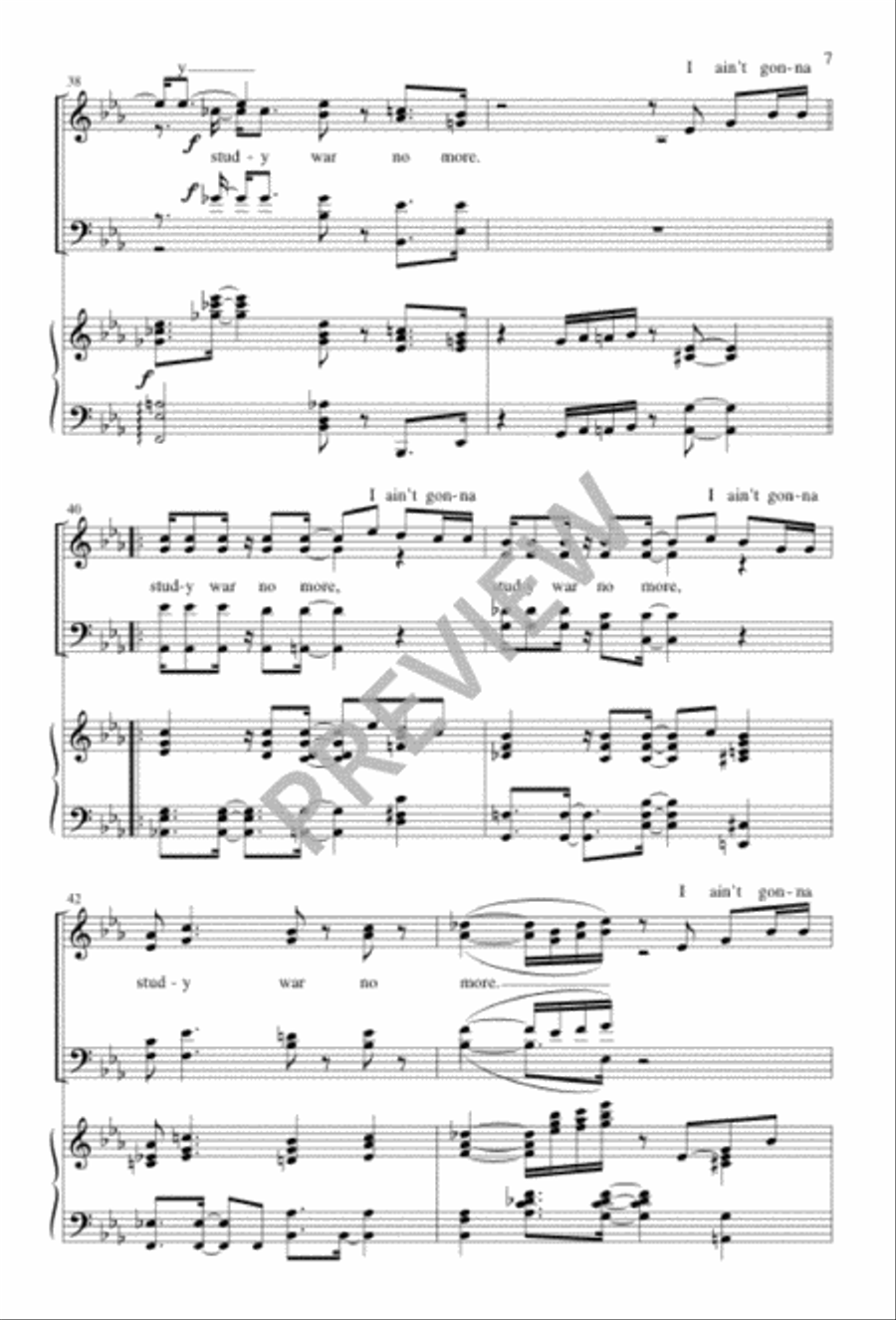 Study War No More 4-Part scores gallery preview page 7