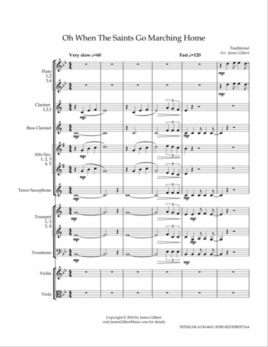 Oh When The Saints Go Marching In Concert Band scores gallery preview page 4