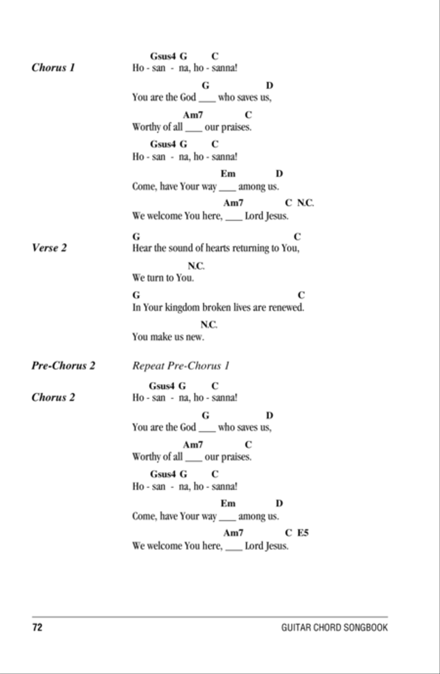Hosanna (Praise Is Rising) Easy Guitar scores gallery preview page 2