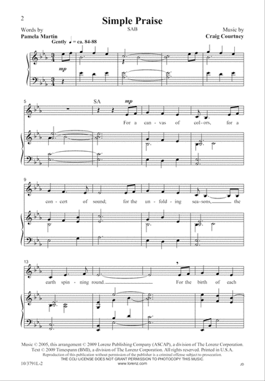 Simple Praise 3-Part scores gallery preview page 3