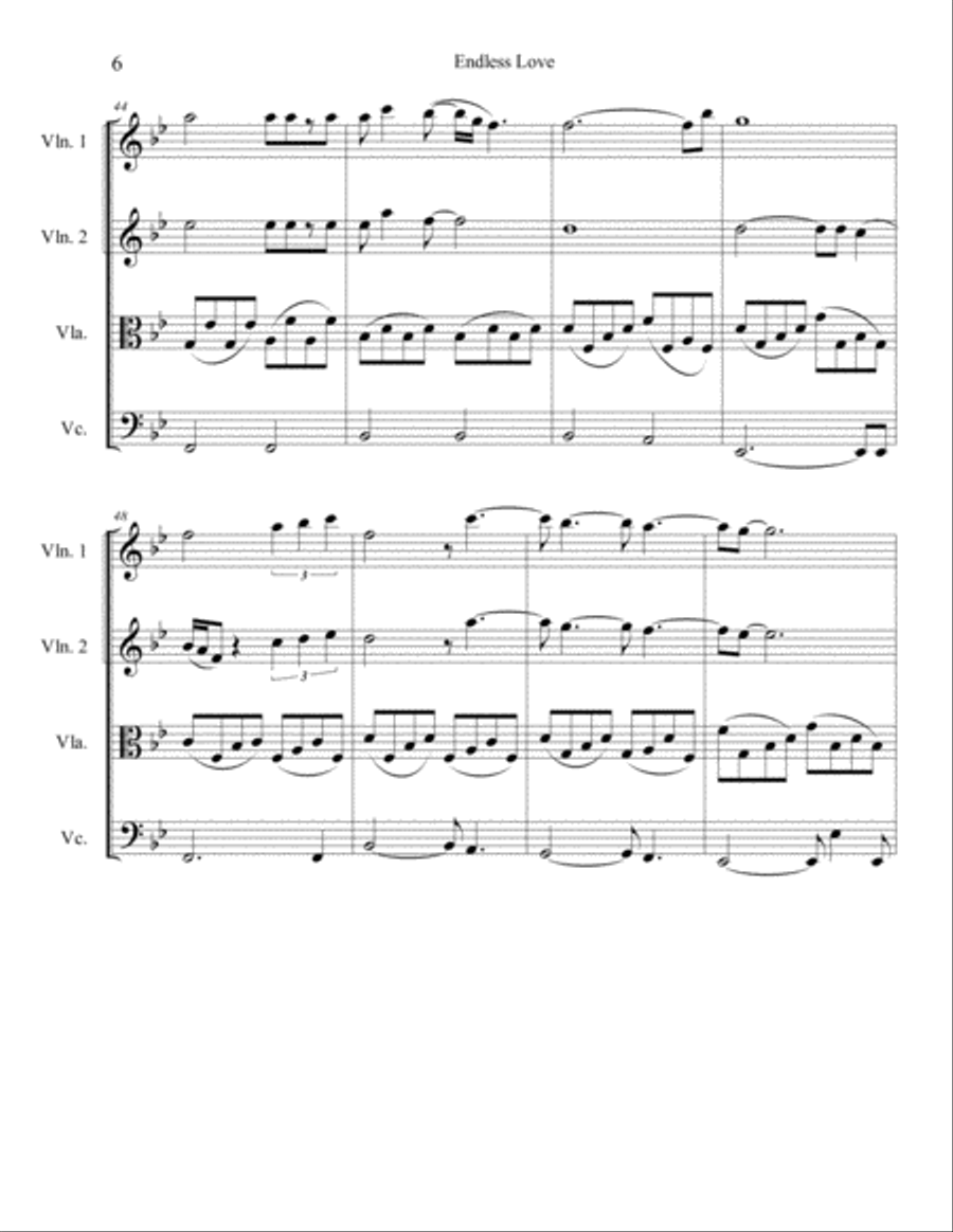 Endless Love String Quartet scores gallery preview page 6
