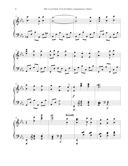 We Gather Together Thanksgiving Hymn Late Intermediate Piano Sheet Music Solo image number null
