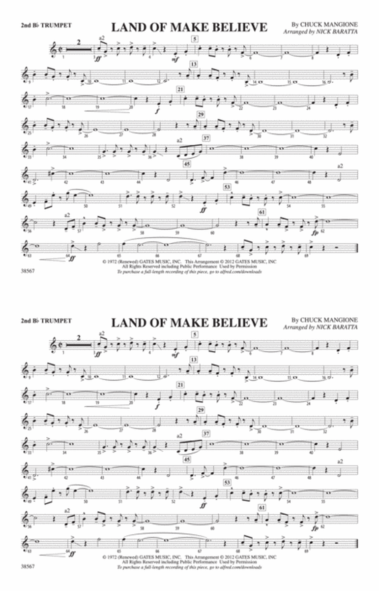 Land of Make Believe: 2nd B-flat Trumpet