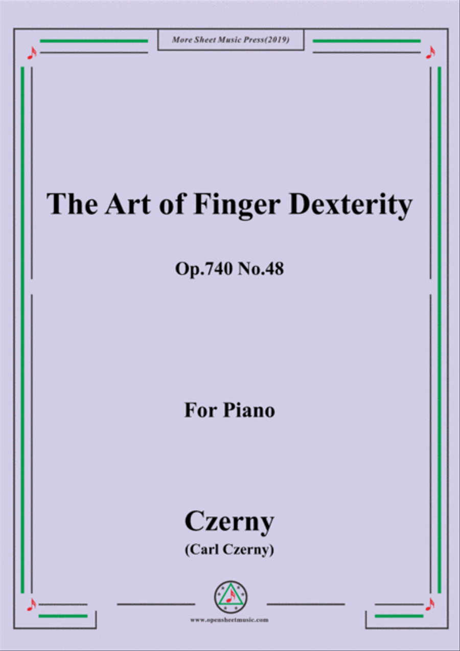 Czerny-The Art of Finger Dexterity,Op.740 No.48,for Piano Piano Solo scores gallery preview page 1