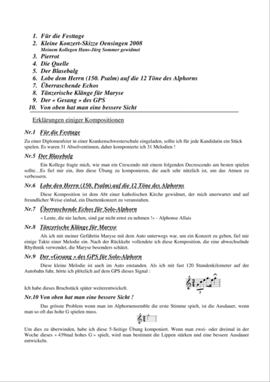 La joie sur les 12 notes du Cor des Alpes Alphorn scores gallery preview page 4