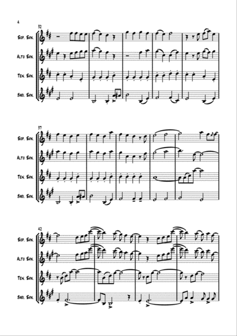 Lucky Lucky Saxophone Quartet scores gallery preview page 5