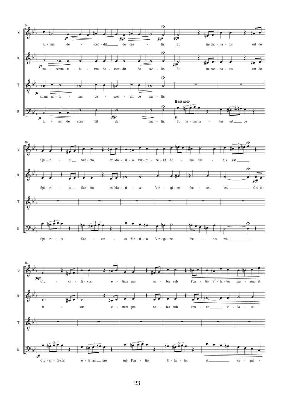 Credo in unum Deum - Missa in Nativitate Domini - Solo voices and SATB chorus a cappella 4-Part scores gallery preview page 5