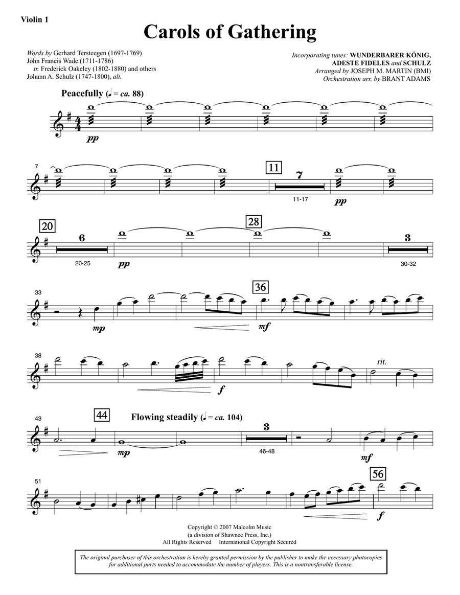Carols Of Gathering (from Season Of Wonders) - Violin 1