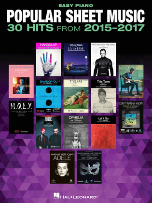 Book cover for Popular Sheet Music – 30 Hits from 2015-2017