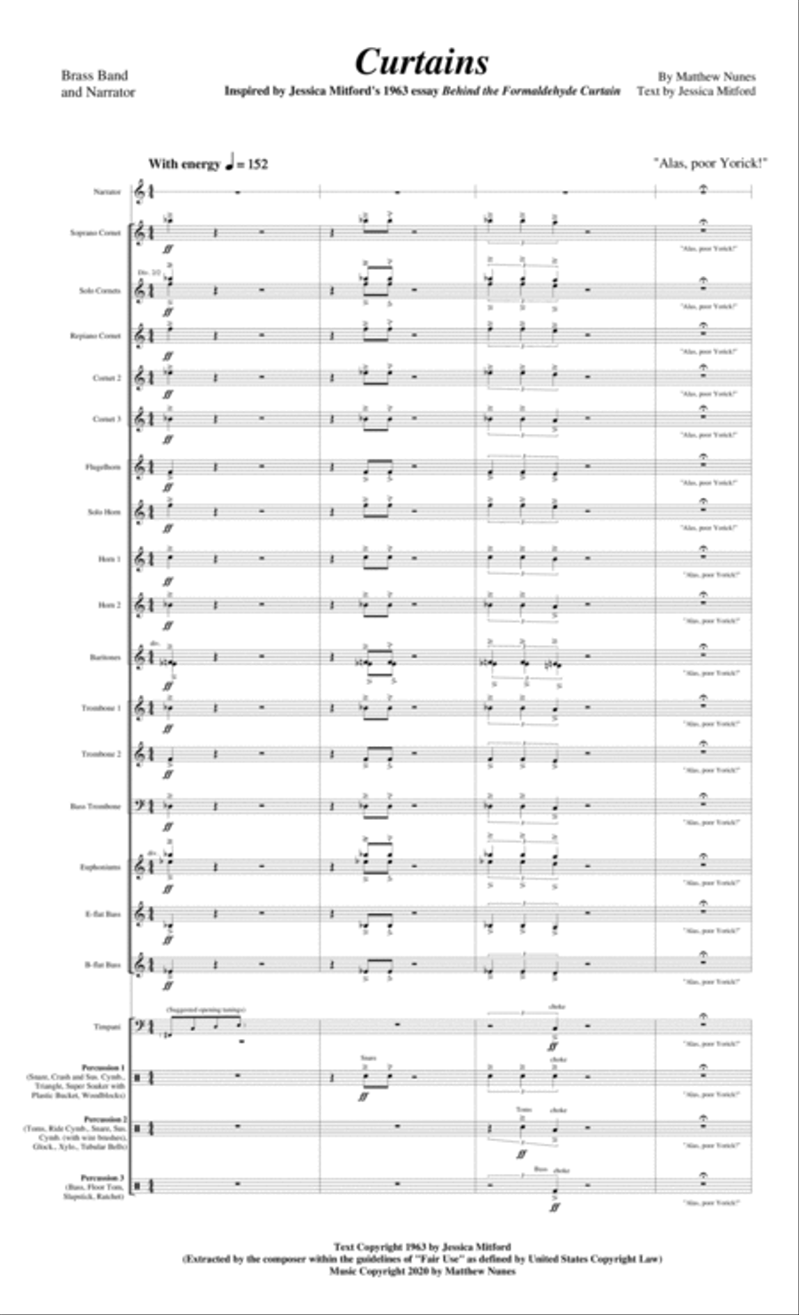 Curtains for Brass Band and Narrator Brass Band scores gallery preview page 5